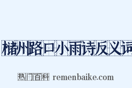 槠州路口小雨诗反义词是什么意思的图片